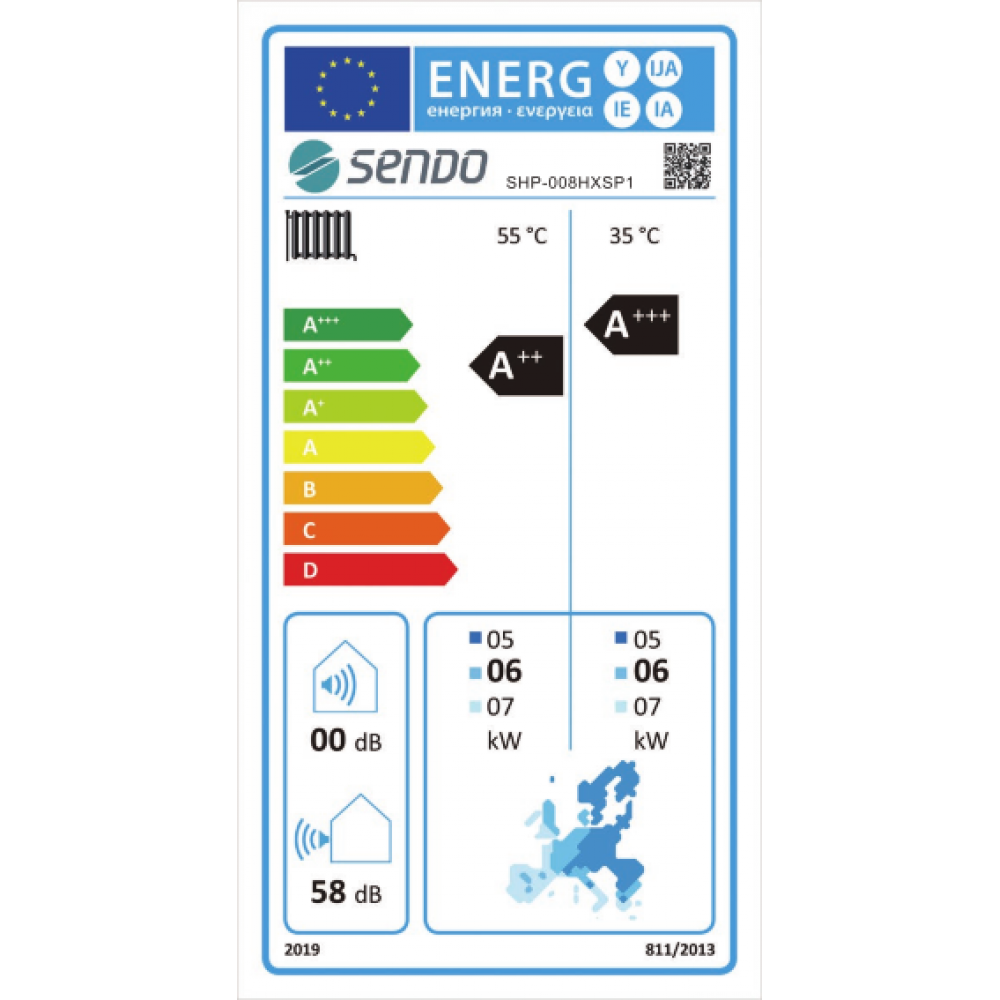 Sendo HeroXS SHP-08HXSP1 Αντλία Θερμότητας Μονοφασική 8.3kW 75°C Α+++ R290