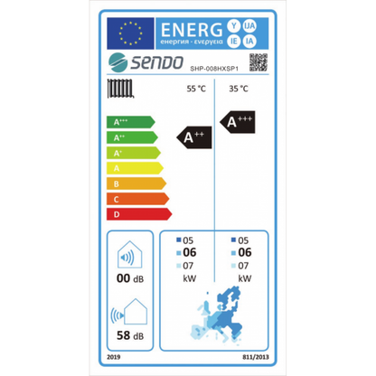 Sendo HeroXS SHP-08HXSP1 Αντλία Θερμότητας Μονοφασική 8.3kW 75°C Α+++ R290